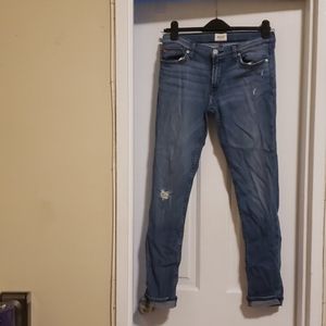 Hudson Jeans Tall Crop Skinny 27 Blue Distressed